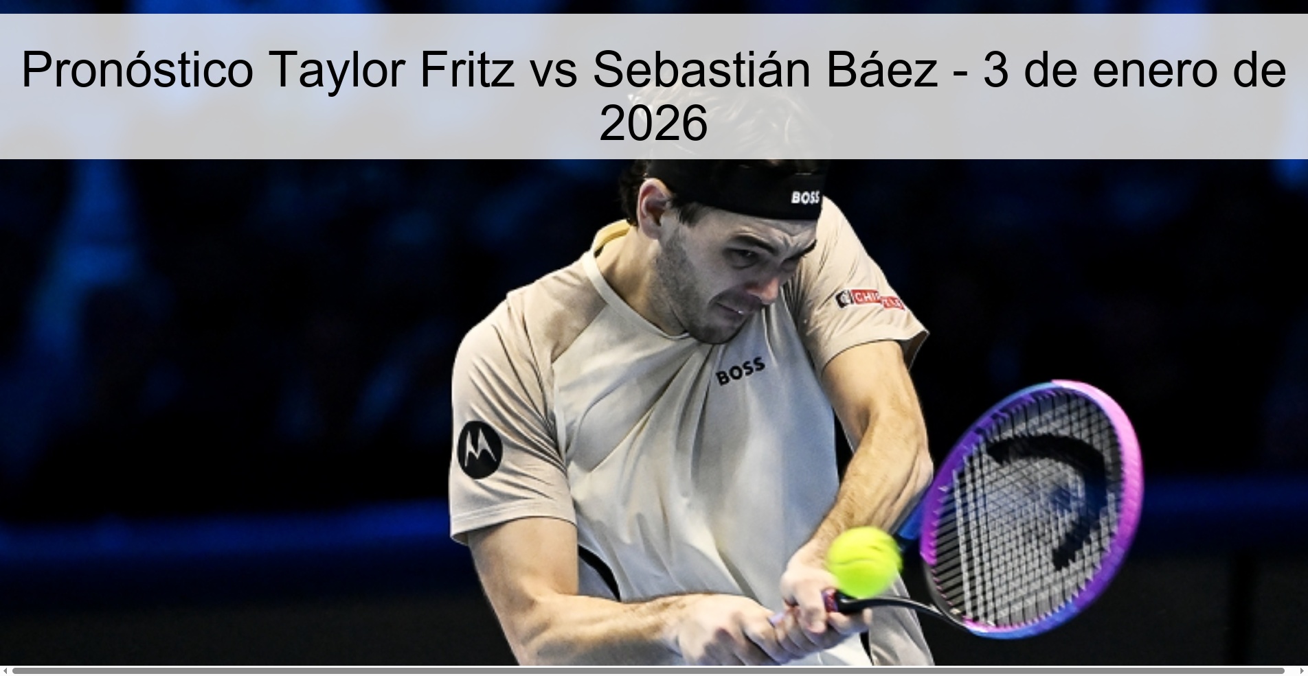 Taylor Fritz vs Sebastián Báez Prediction - January 3, 2026