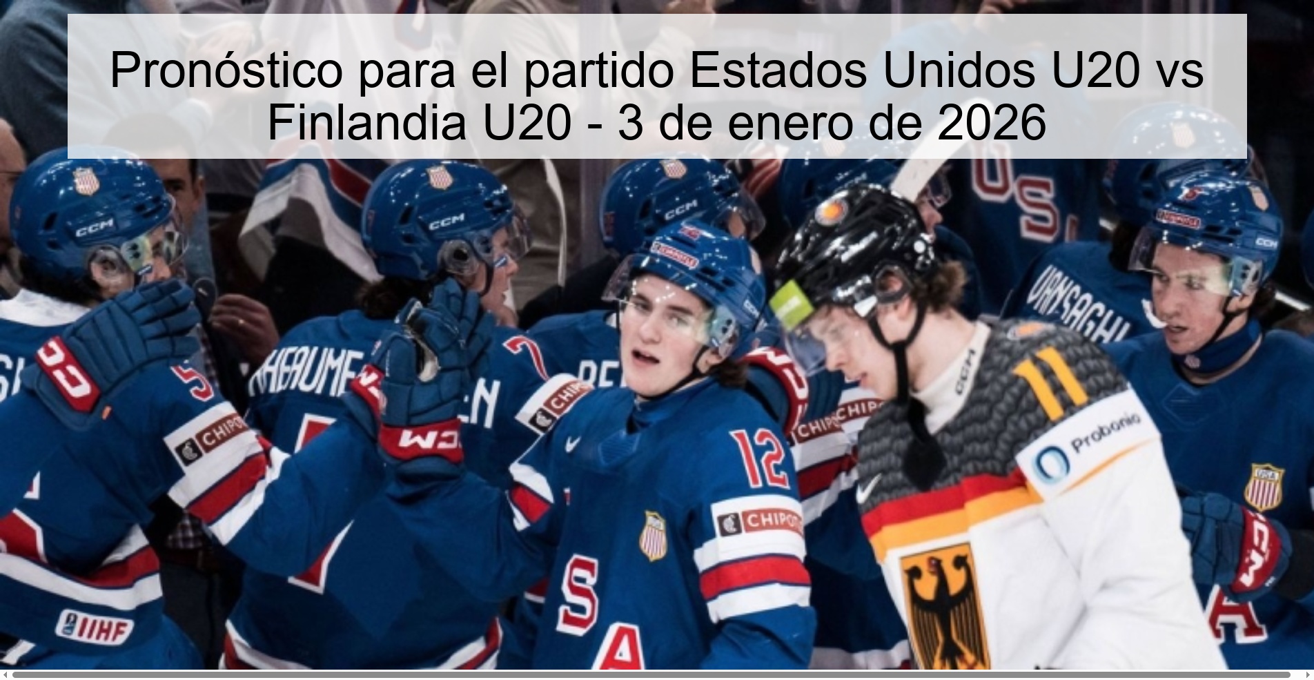 Pronóstico para el partido Estados Unidos U20 vs Finlandia U20 - 3 de enero de 2026