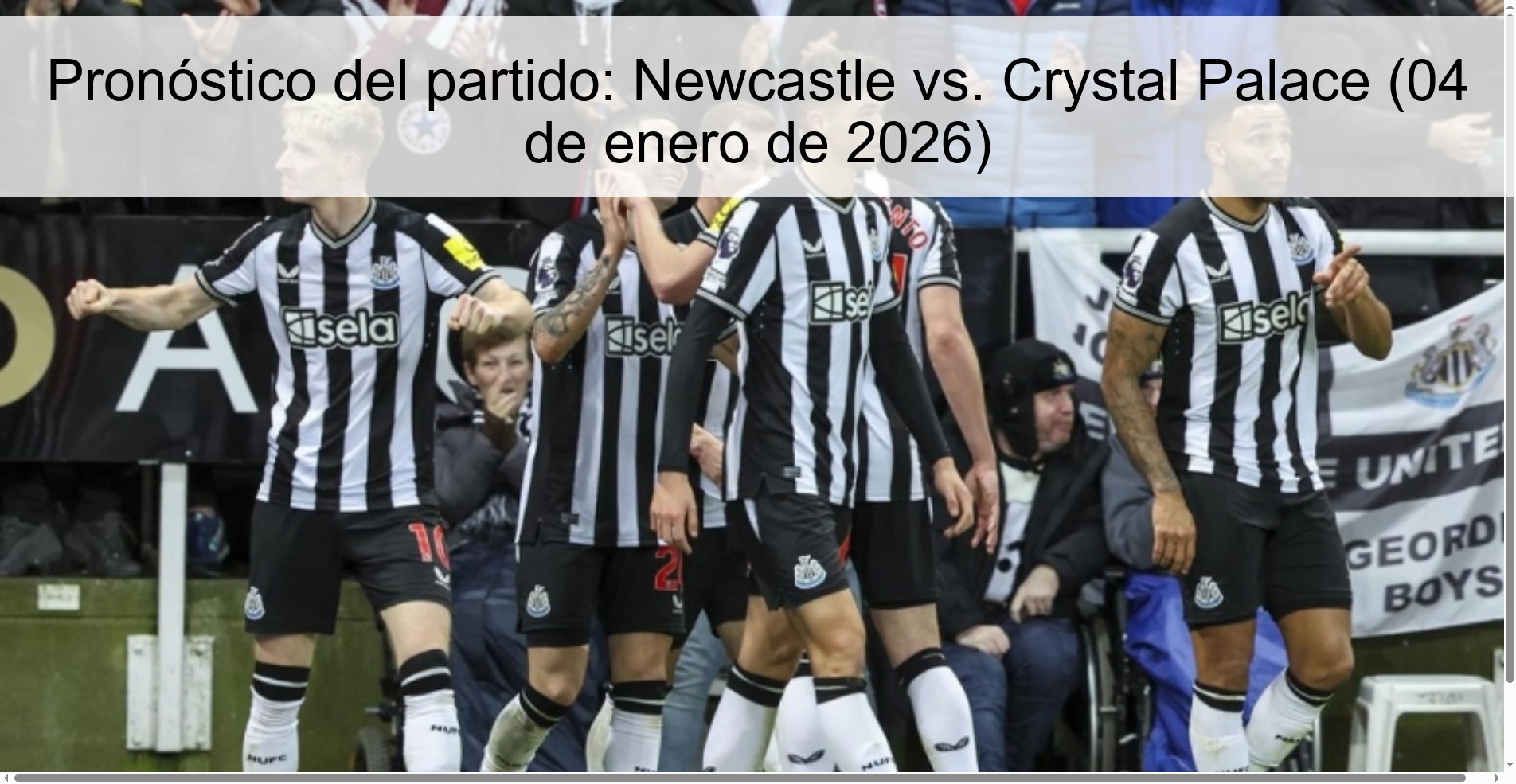 Match prediction: Newcastle vs. Crystal Palace (January 4, 2026)