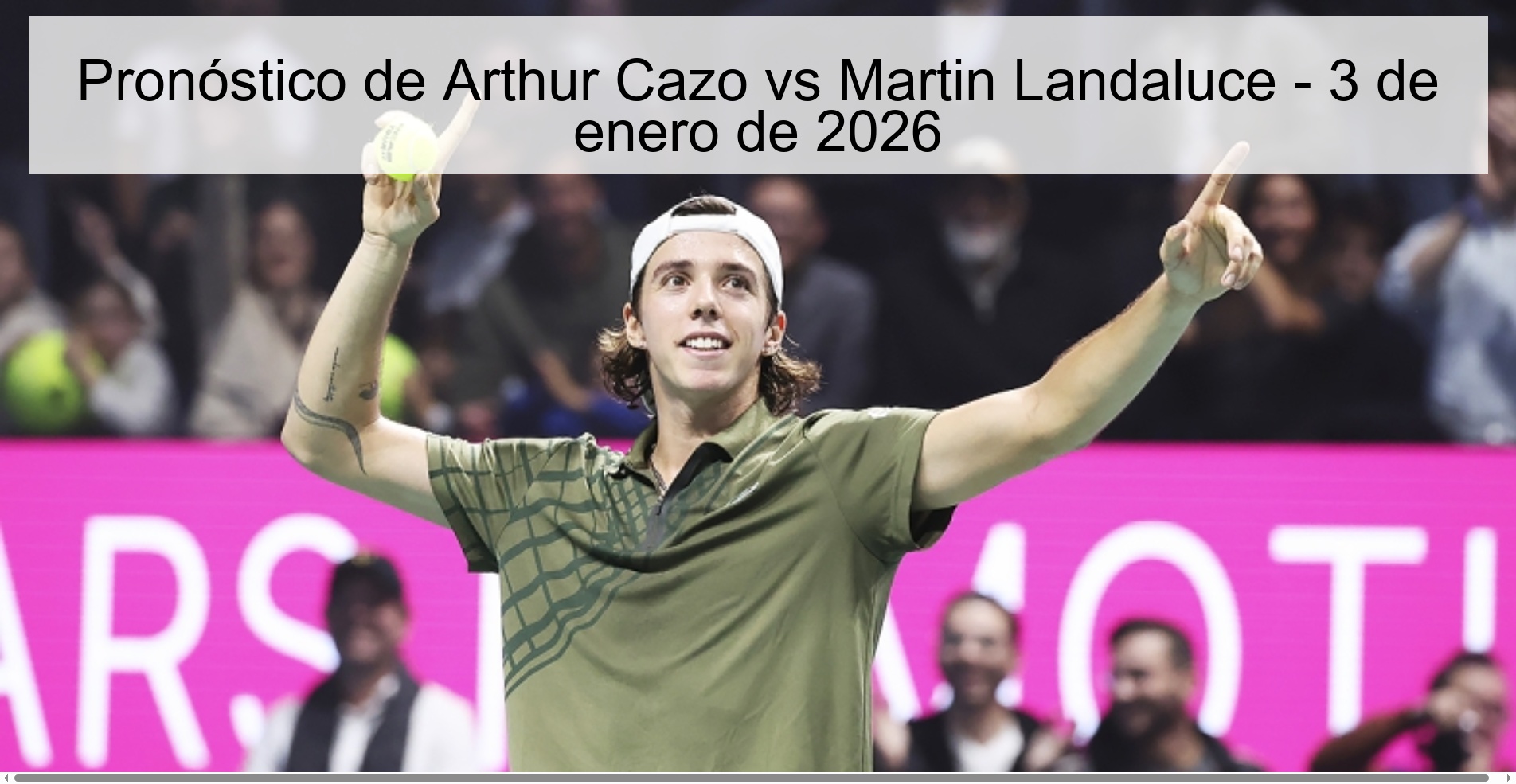 Pronóstico de Arthur Cazo vs Martin Landaluce - 3 de enero de 2026