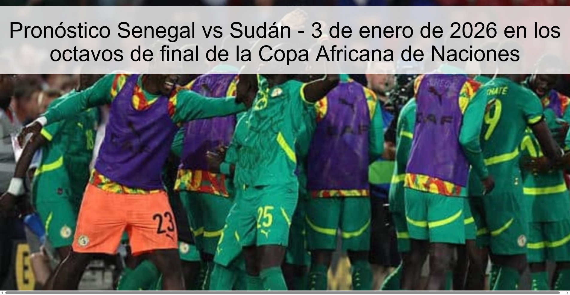 Senegal vs Sudan Prediction - January 3, 2026 in the round of 16 of the African Cup of Nations