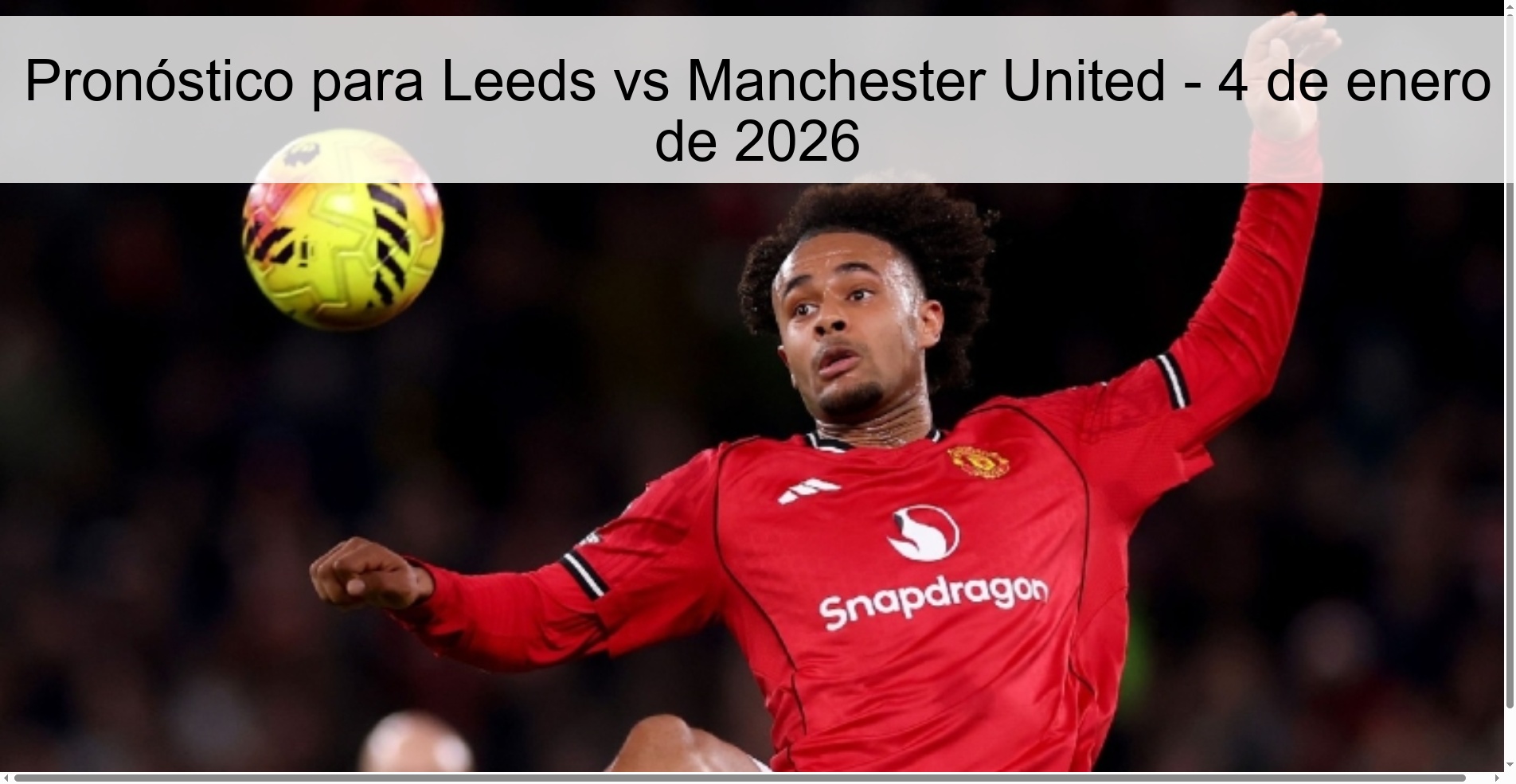 Prediction for Leeds vs Manchester United – January 4, 2026