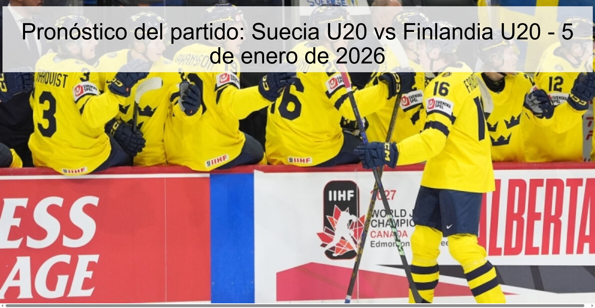 Match Prediction: Sweden U20 vs Finland U20 – January 5, 2026