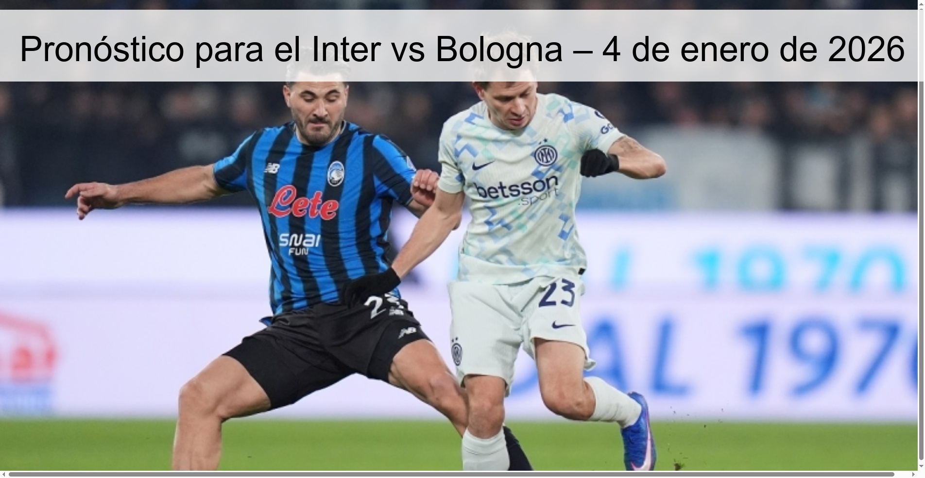 Prediction for Inter vs Bologna – January 4, 2026