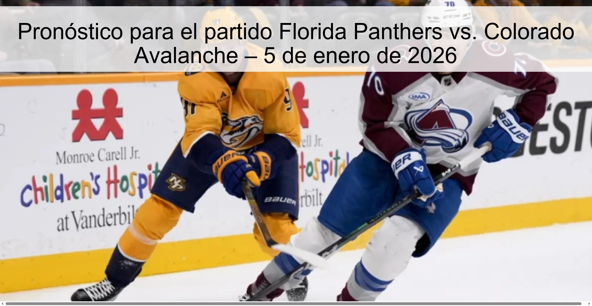 Pronóstico para el partido Florida Panthers vs. Colorado Avalanche – 5 de enero de 2026
