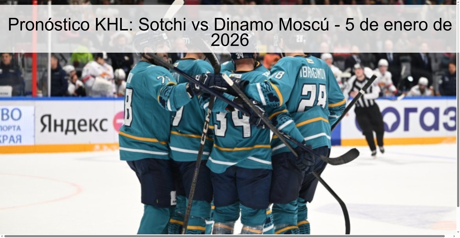 KHL Prediction: Sotchi vs Dinamo Moscow – January 5, 2026