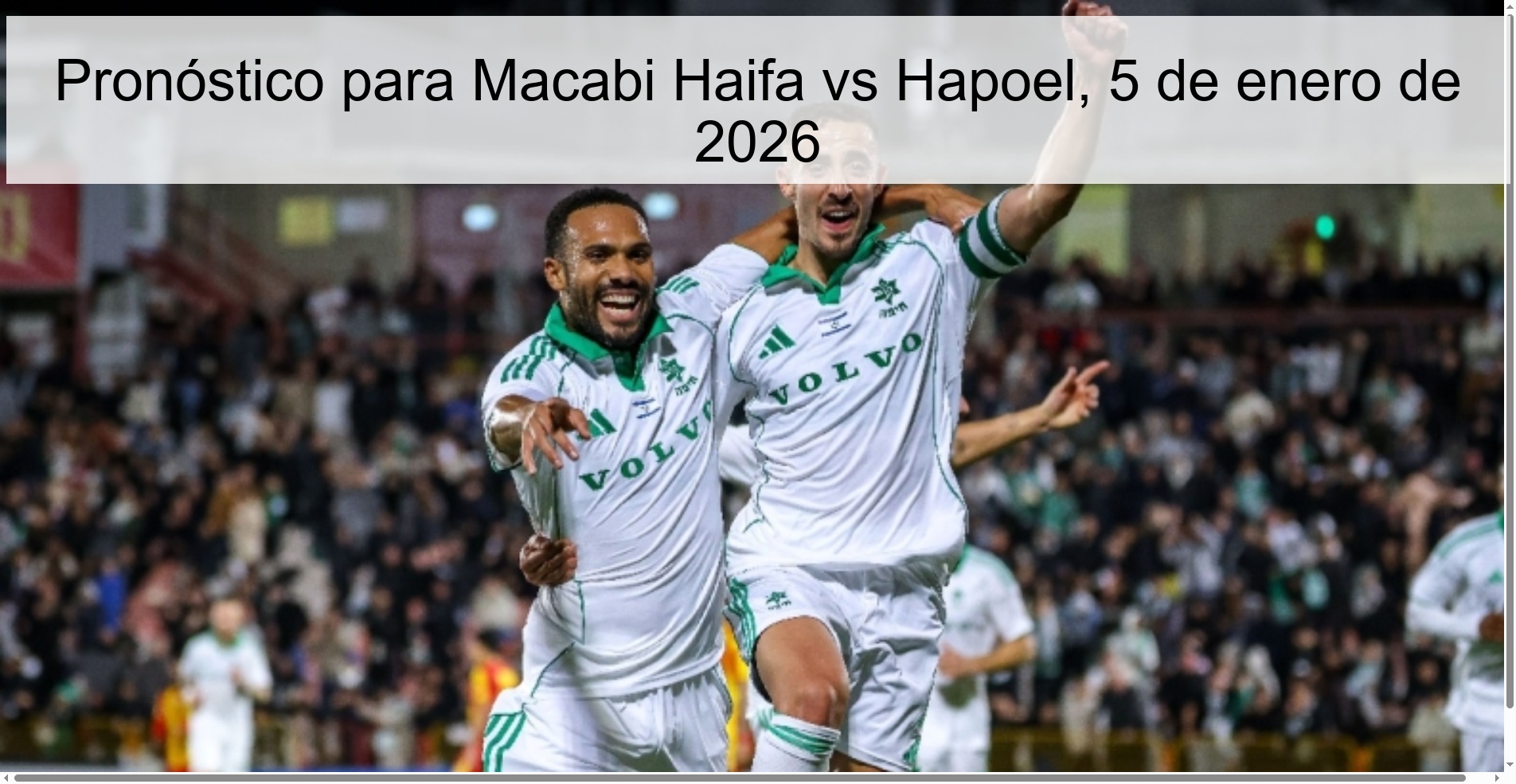 Prediction for Maccabi Haifa vs Hapoel, January 5, 2026