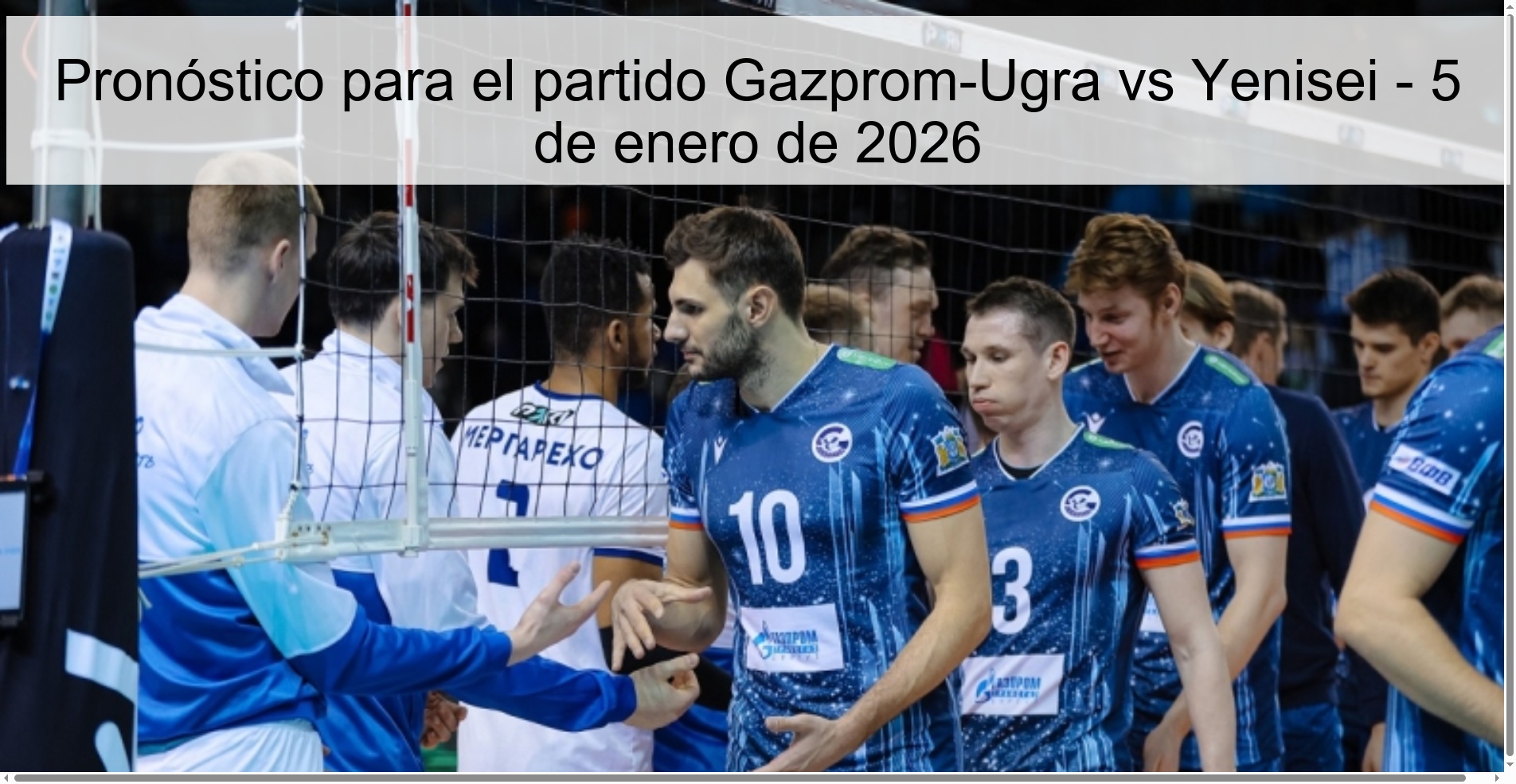 Prediction for the match Gazprom-Ugra vs Yenisei - January 5, 2026
