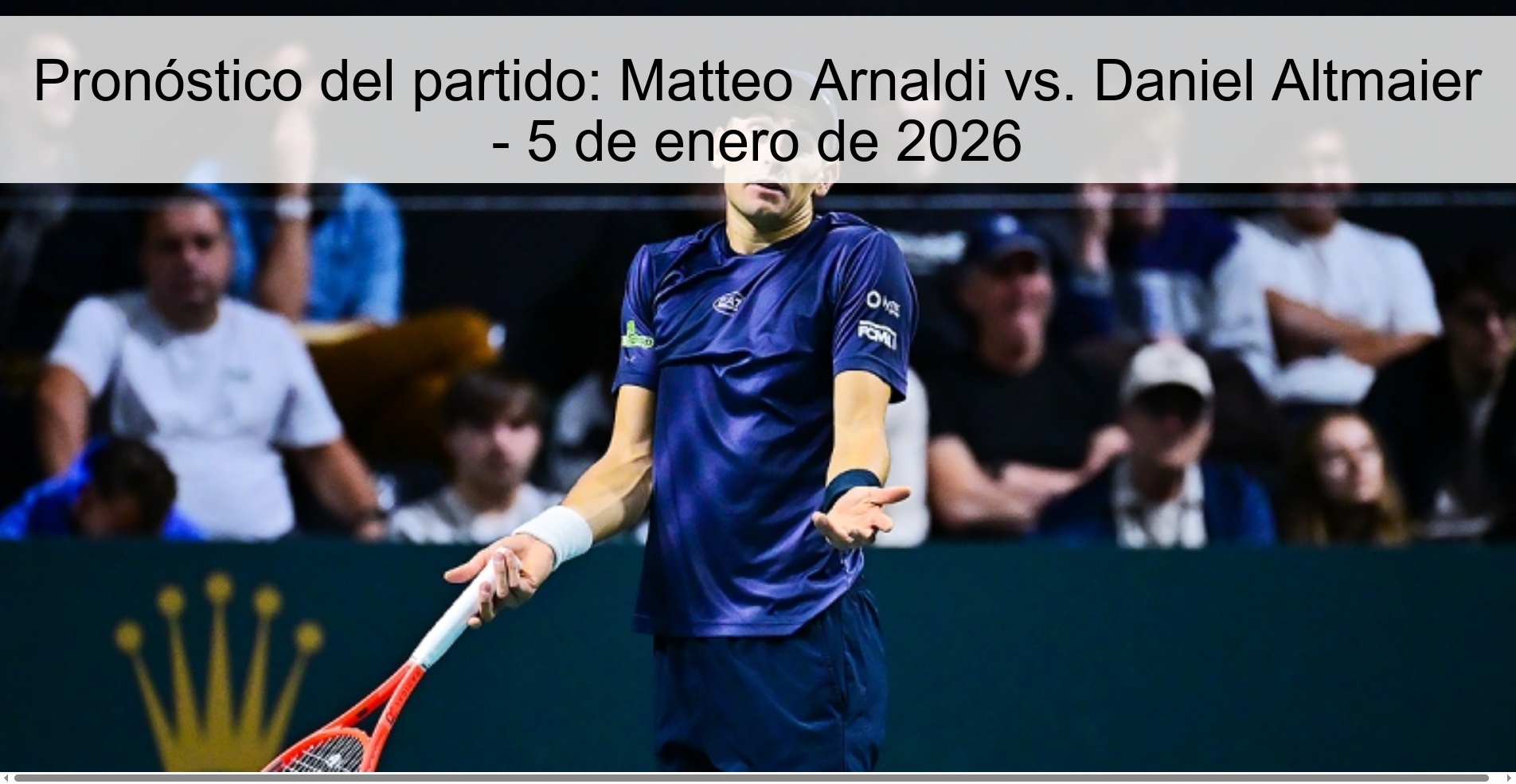 Match prediction: Matteo Arnaldi vs. Daniel Altmaier - January 5, 2026