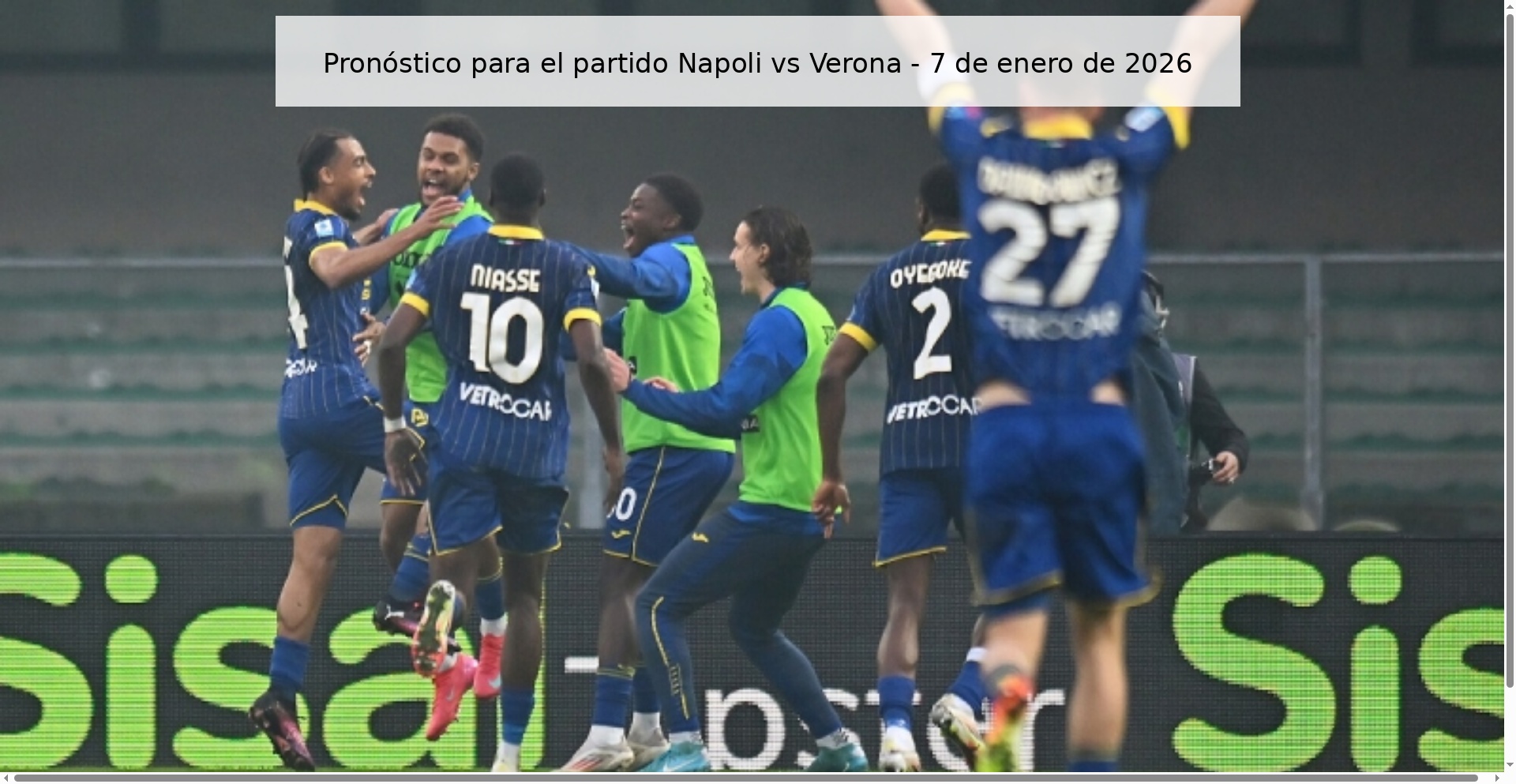 Prediction for the match Napoli vs Verona - January 7, 2026