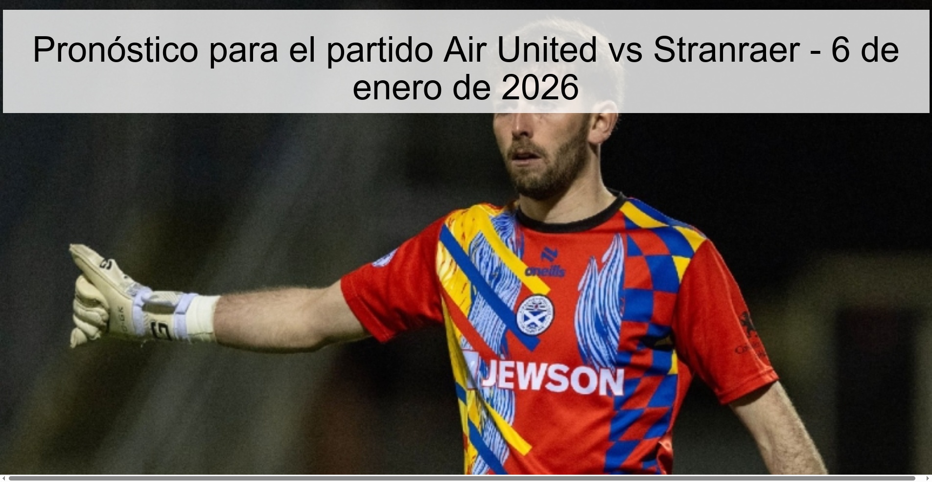 Prediction for the match Air United vs Stranraer - January 6, 2026