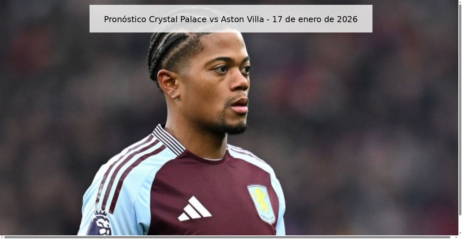 Crystal Palace vs Aston Villa Prediction – January 17, 2026