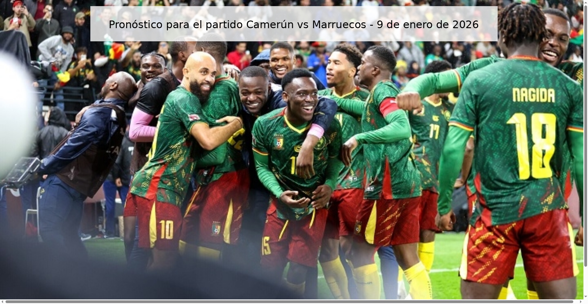 Prediction for the match Cameroon vs Morocco - January 9, 2026