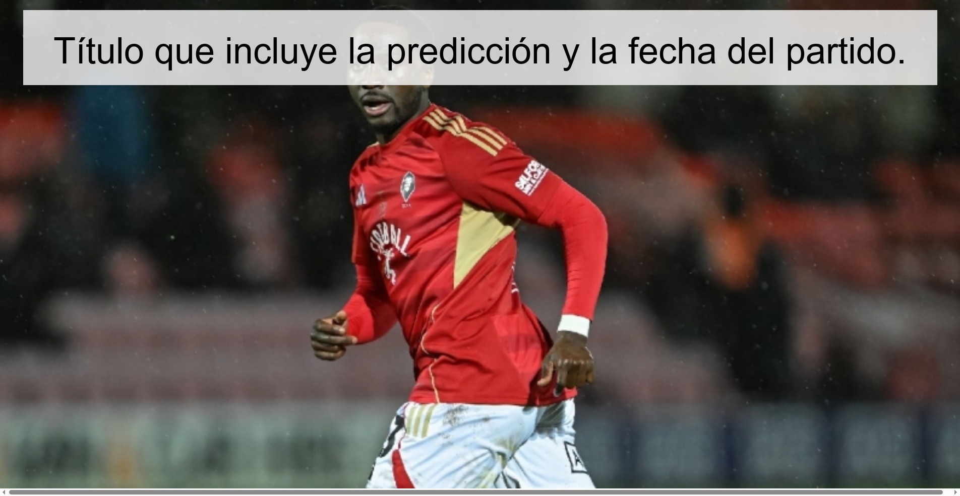 Title that includes the prediction and date of the match.