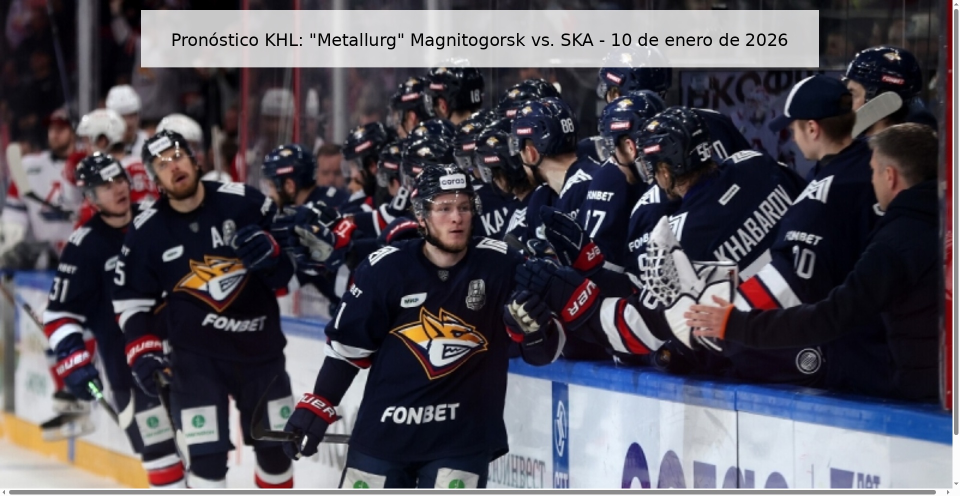 Pronóstico KHL: Pronóstico KHL: