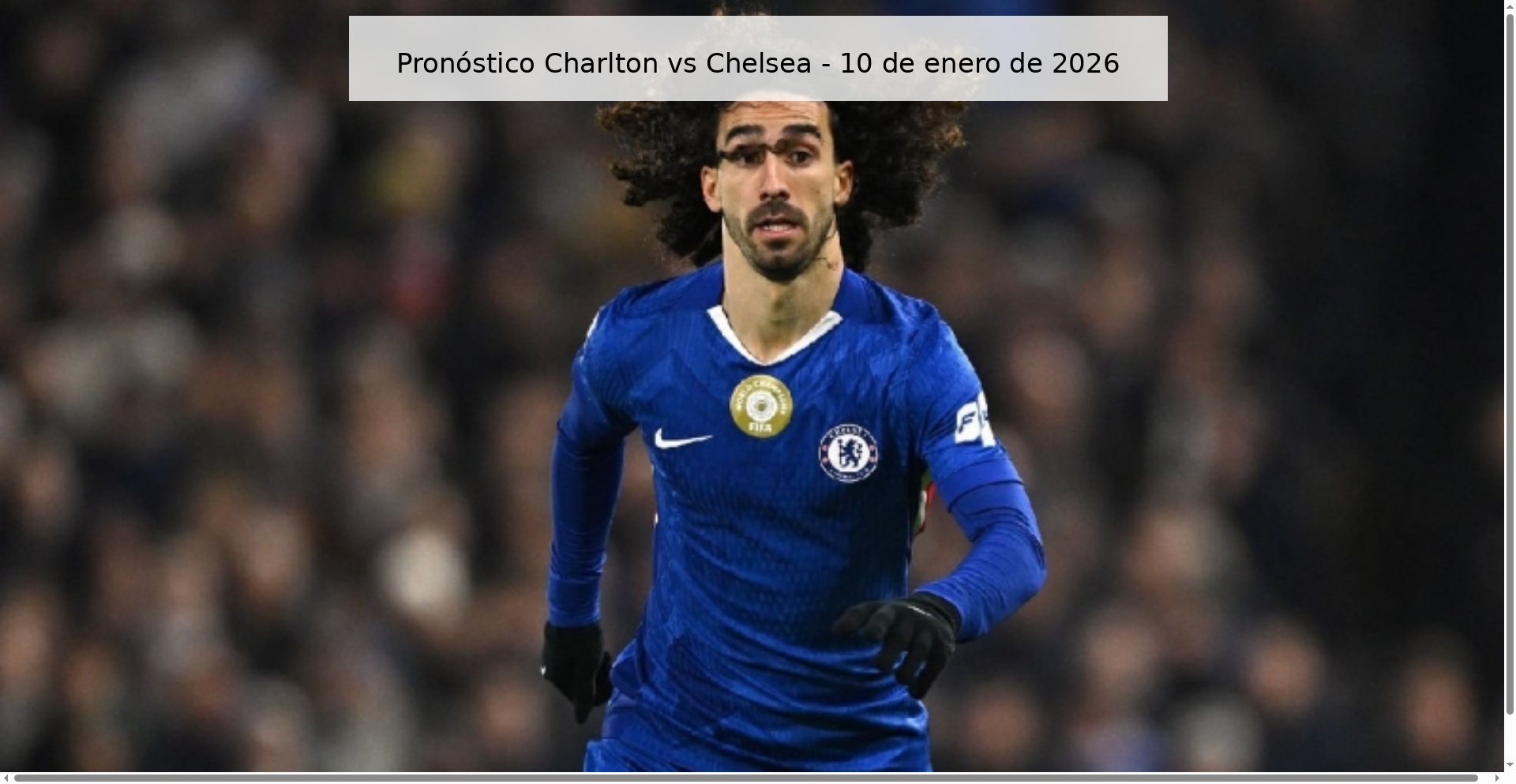 Charlton vs Chelsea Prediction – January 10, 2026