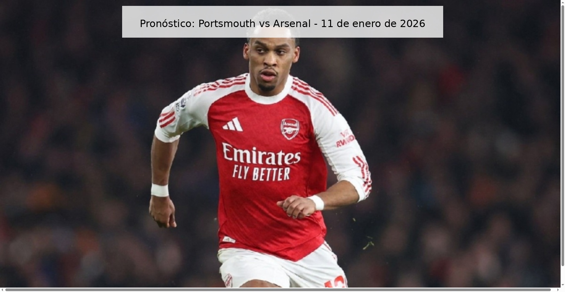 Prediction: Portsmouth vs Arsenal – January 11, 2026