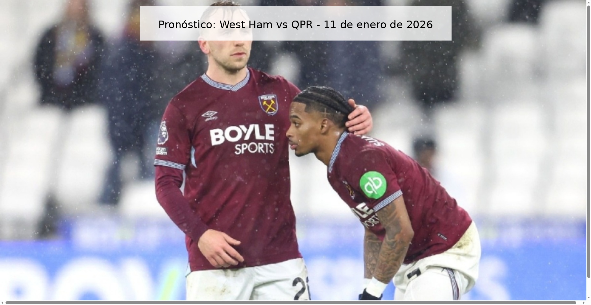Prediction: West Ham vs QPR – January 11, 2026