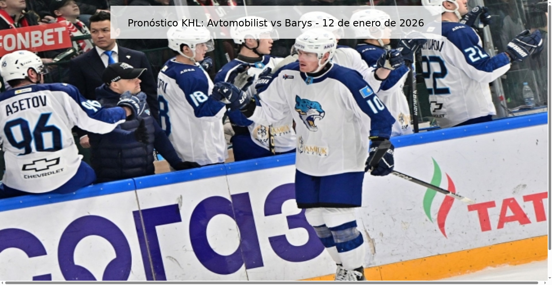 Pronóstico KHL: Avtomobilist vs Barys - 12 de enero de 2026