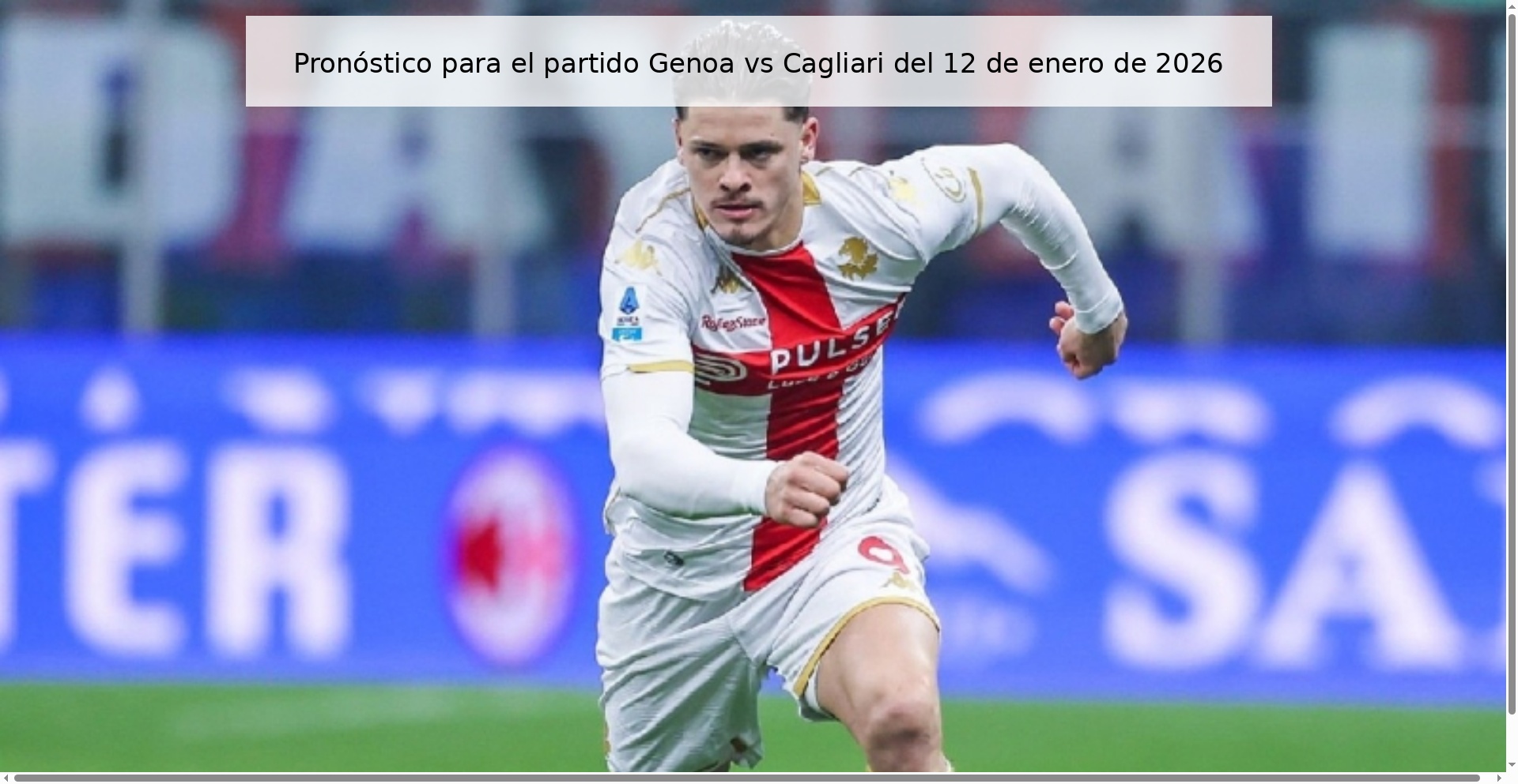 Prediction for the Genoa vs Cagliari match on January 12, 2026