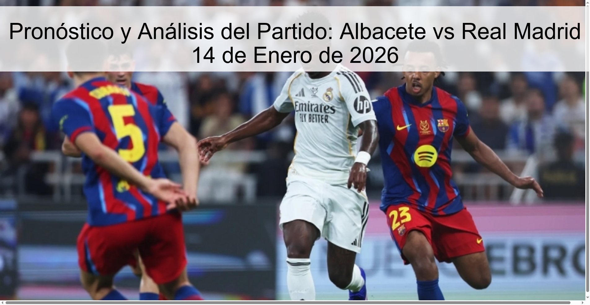 Match Prediction and Analysis: Albacete vs Real Madrid January 14, 2026
