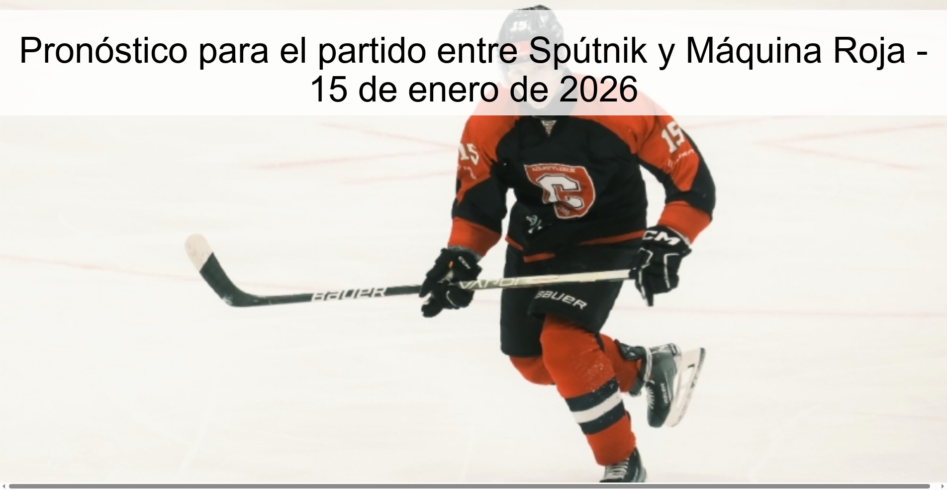 Prediction for the match between Spútnik and Red Machine - January 15, 2026
