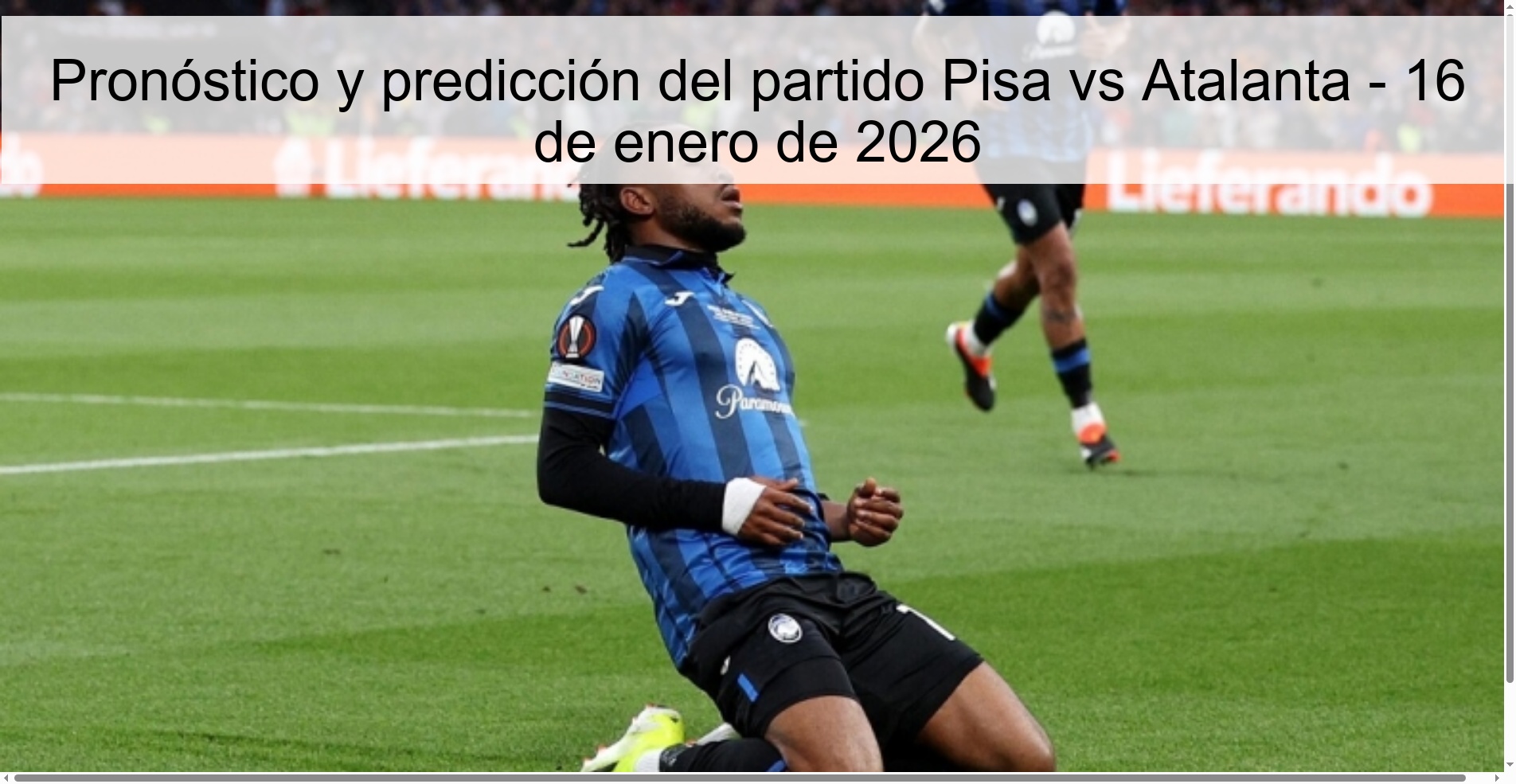 Pronóstico y predicción del partido Pisa vs Atalanta - 16 de enero de 2026