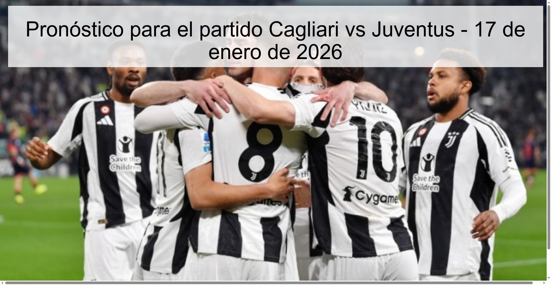 Prediction for the match Cagliari vs Juventus - January 17, 2026