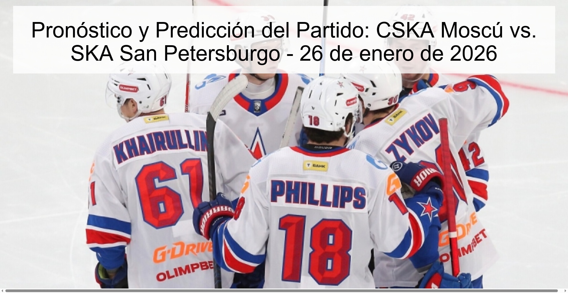 Pronóstico y Predicción del Partido: CSKA Moscú vs. SKA San Petersburgo - 26 de enero de 2026