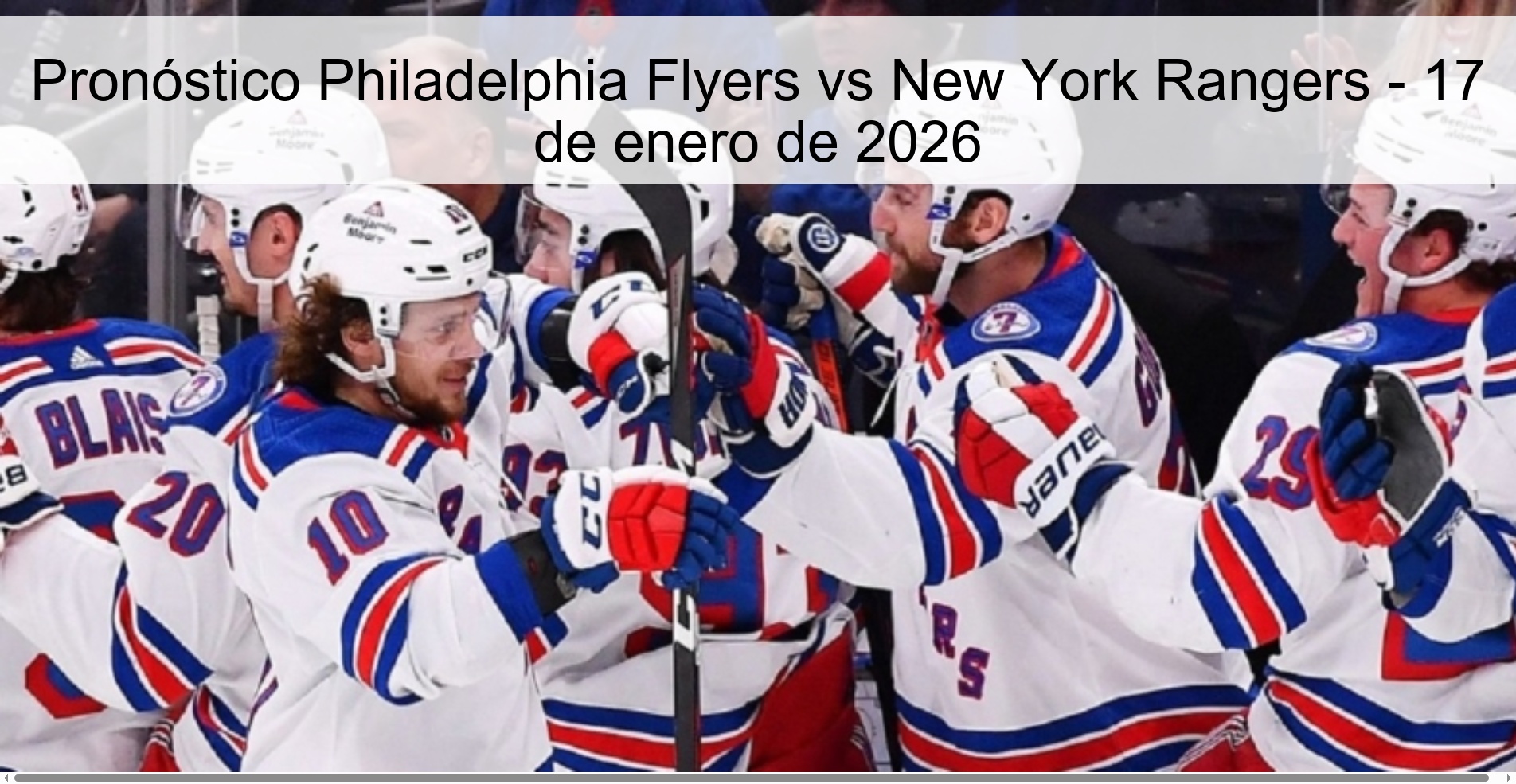 Philadelphia Flyers vs New York Rangers Prediction – January 17, 2026