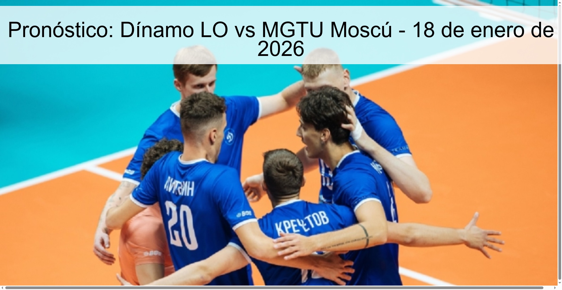 Pronóstico: Dínamo LO vs MGTU Moscú - 18 de enero de 2026