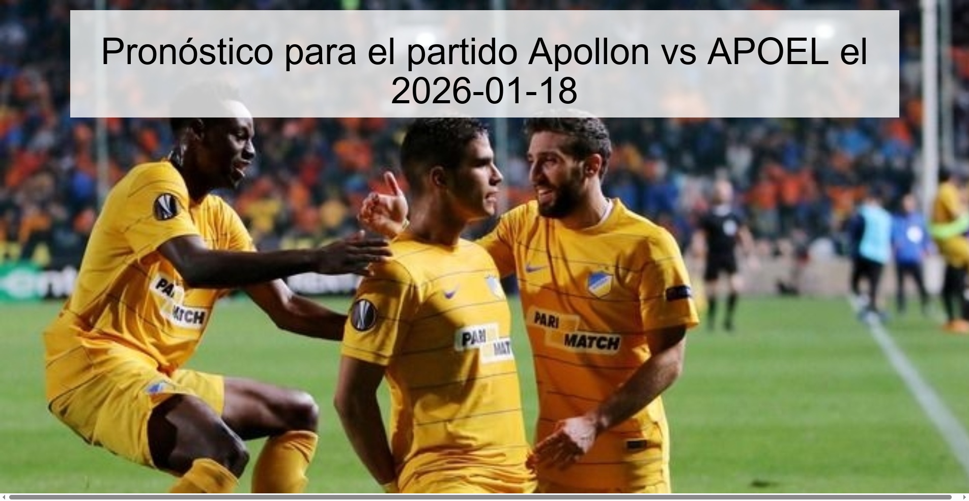 Prediction for the match Apollon vs APOEL on 2026-01-18