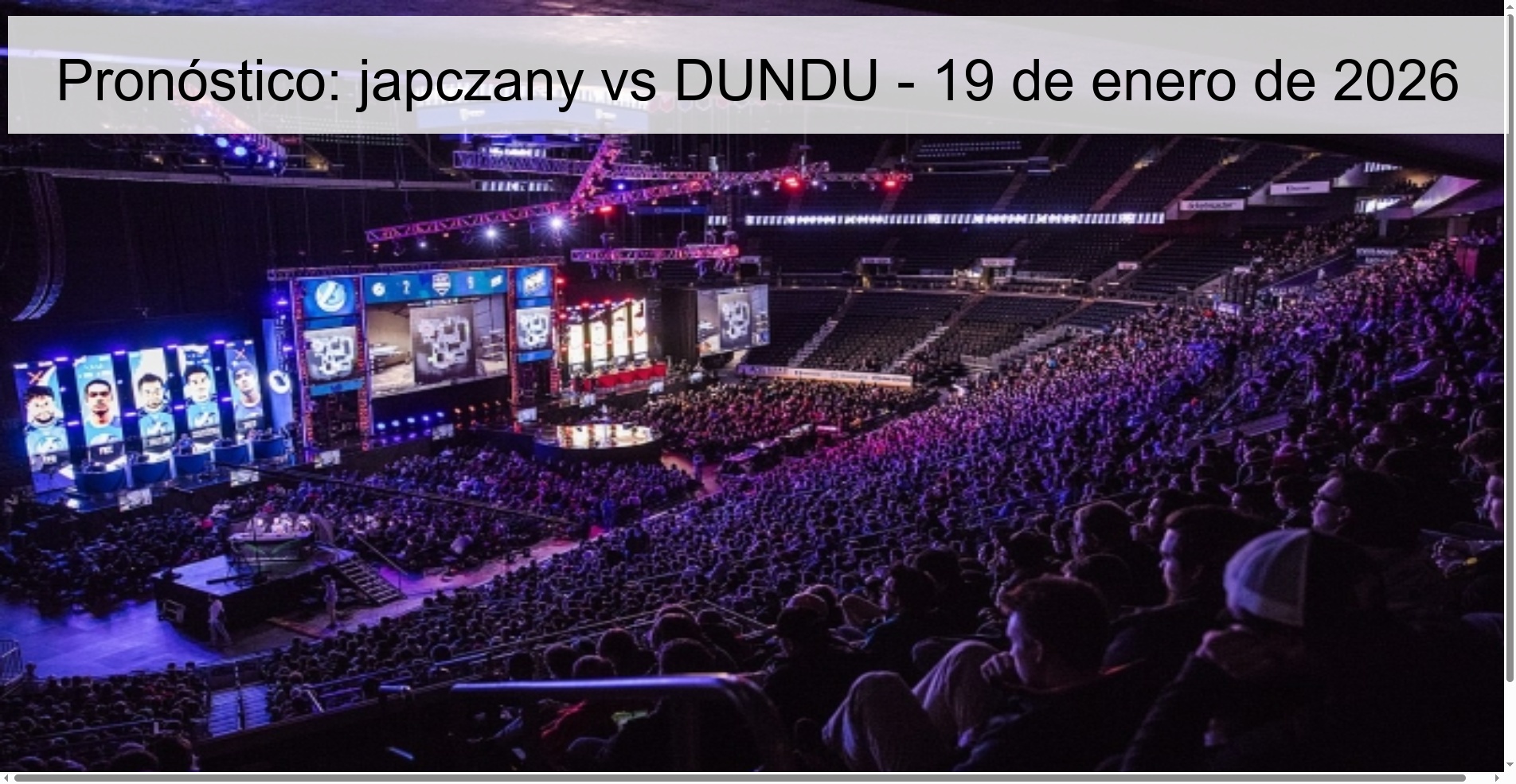 Prediction: Japczany vs DUNDU – January 19, 2026 Prediction: Japczany vs DUNDU – January 19, 2026