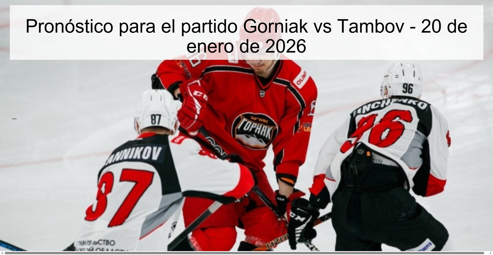 Pronóstico para el partido Gorniak vs Tambov - 20 de enero de 2026