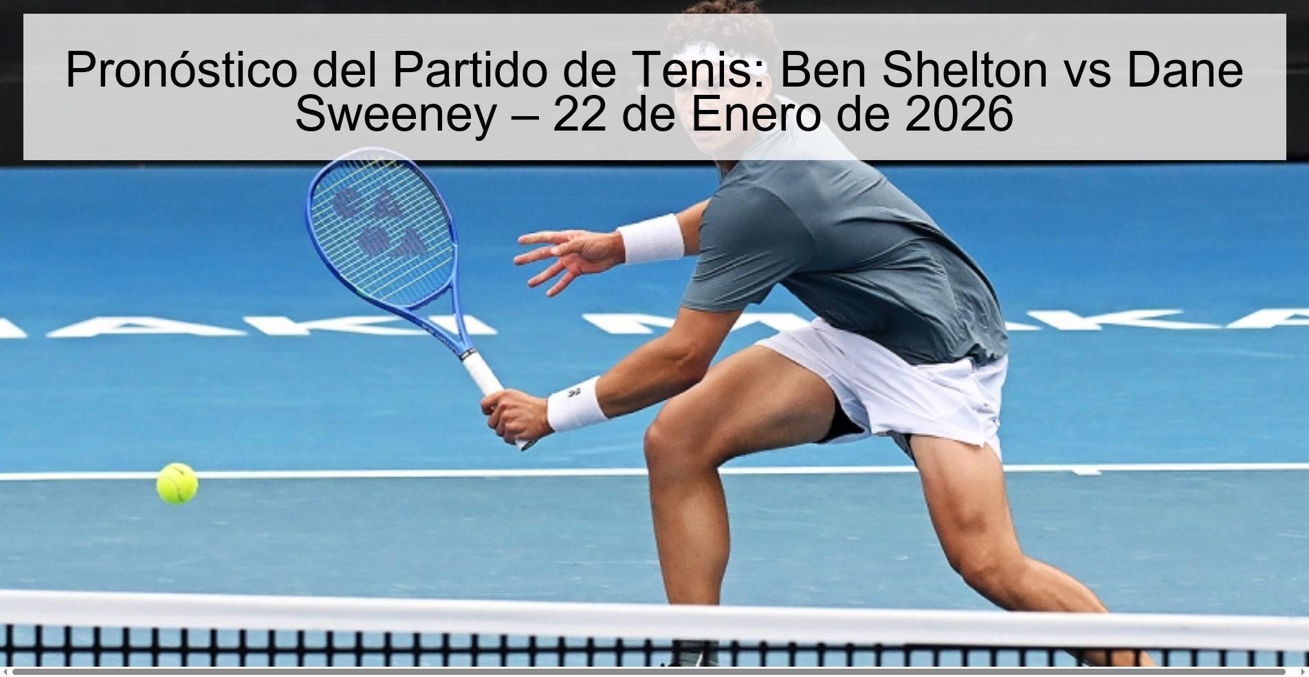 Tennis Match Prediction: Ben Shelton vs Dane Sweeney – January 22, 2026