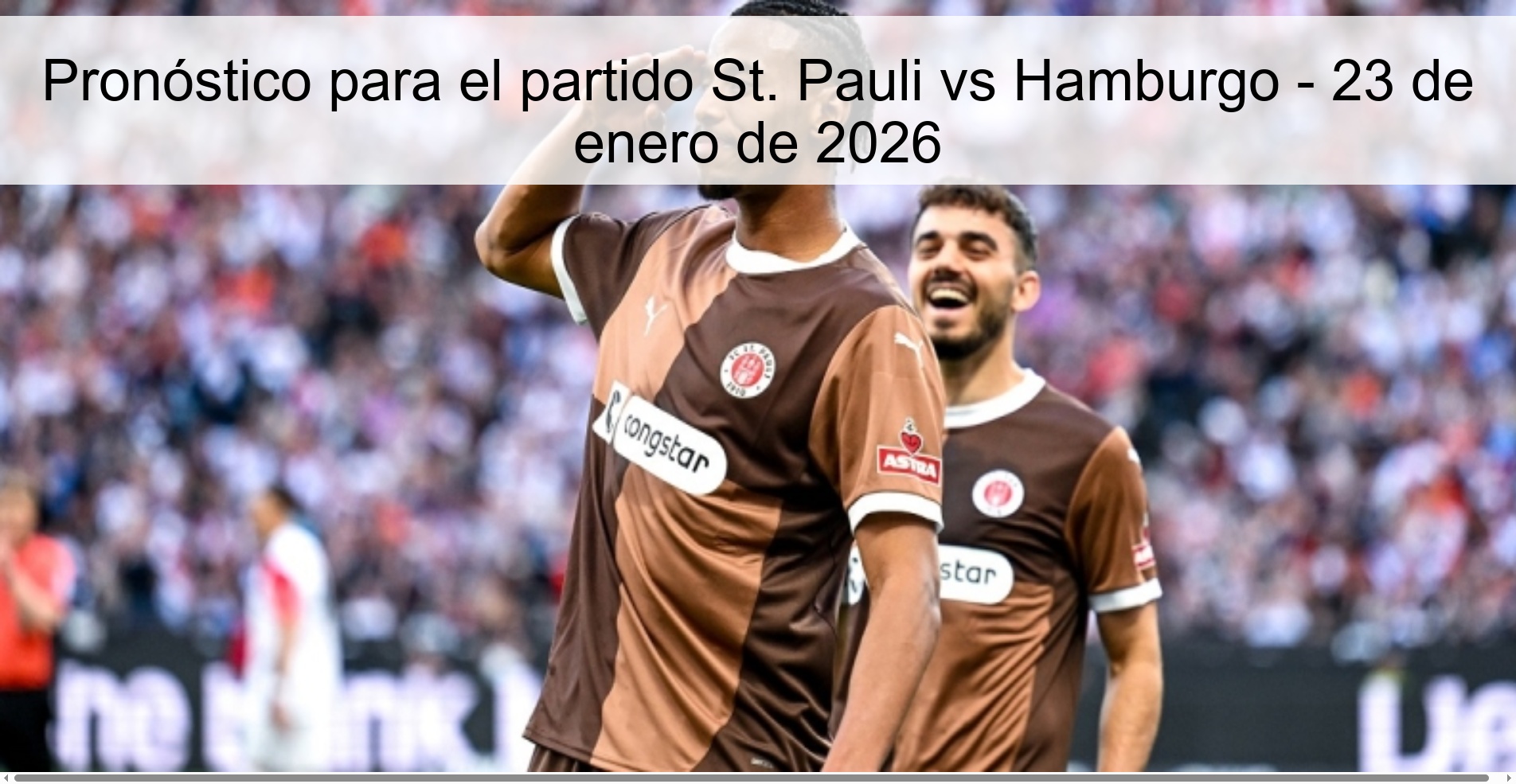 Pronóstico para el partido St. Pauli vs Hamburgo - 23 de enero de 2026