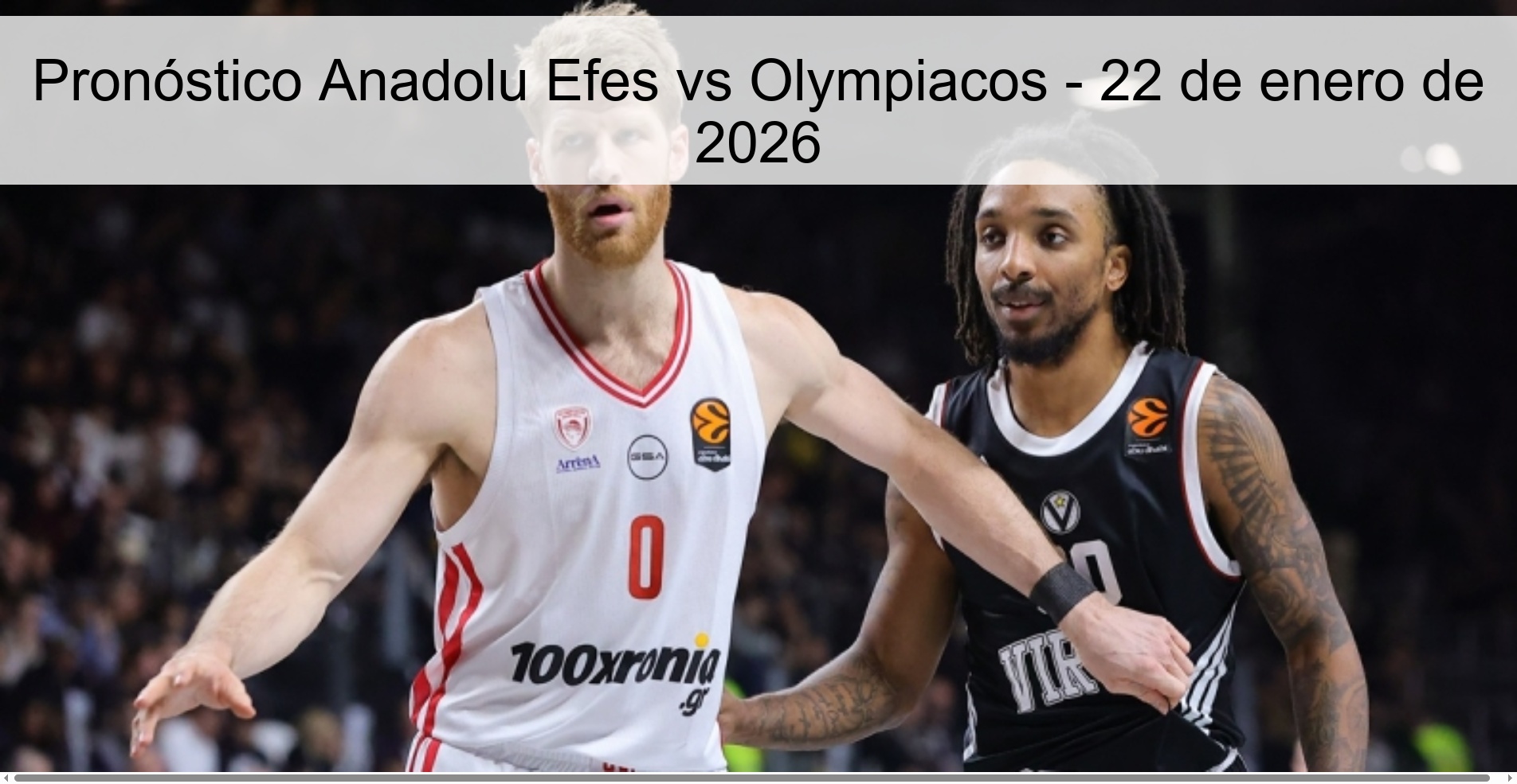 Pronóstico Anadolu Efes vs Olympiacos - 22 de enero de 2026