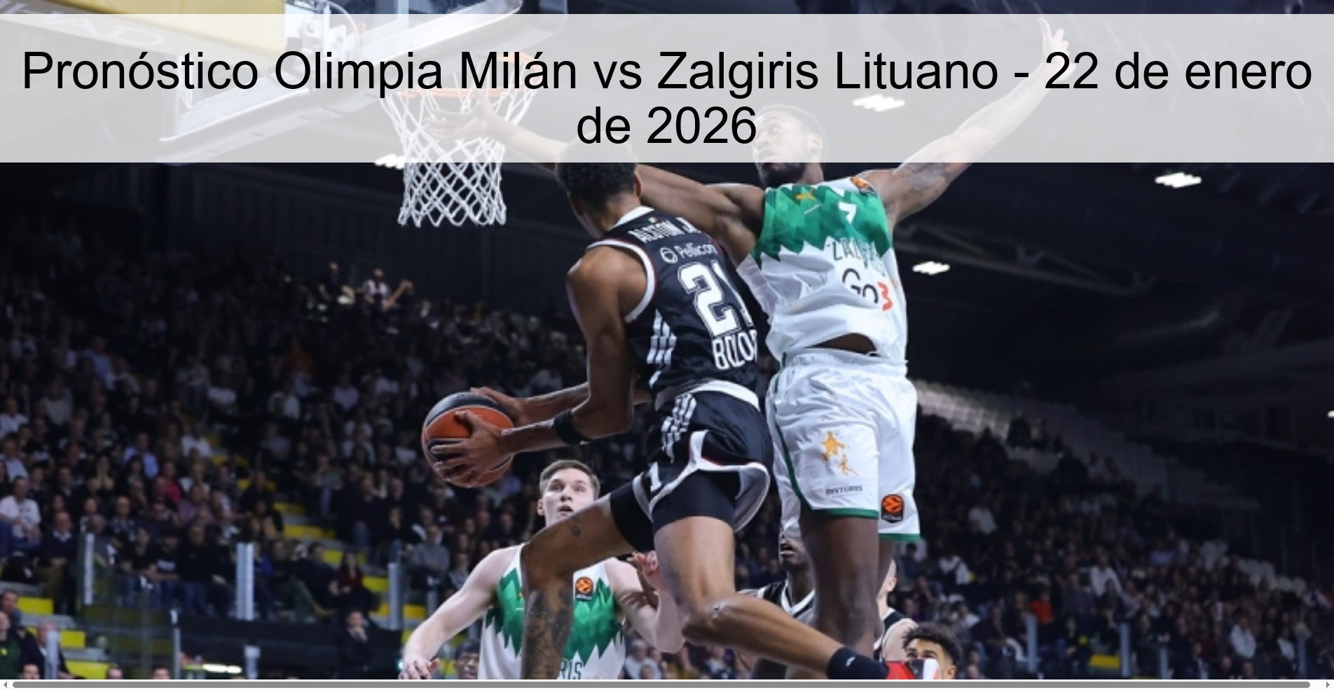 Olimpia Milan vs Lithuanian Zalgiris Prediction – January 22, 2026