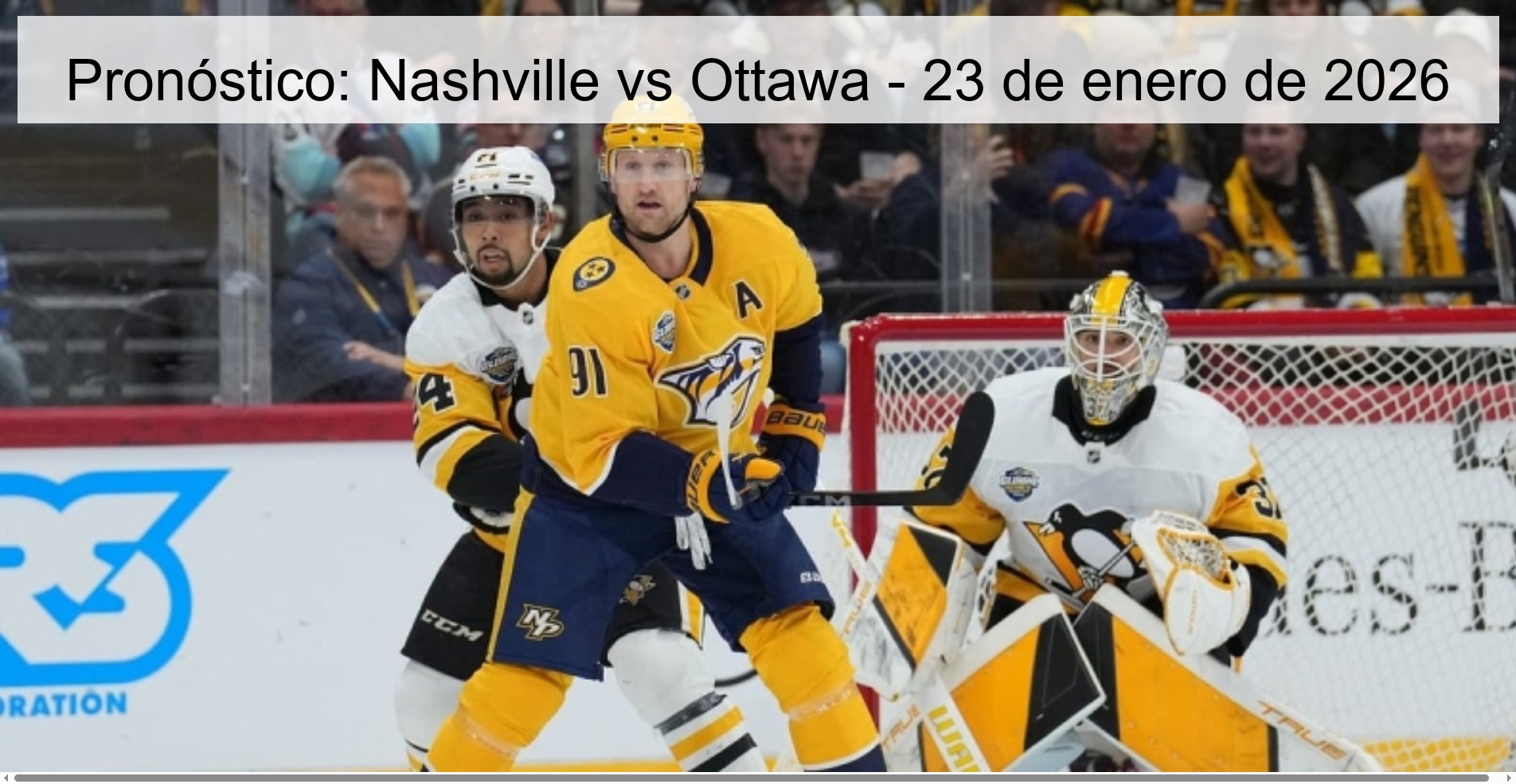 Pronóstico: Nashville vs Ottawa - 23 de enero de 2026