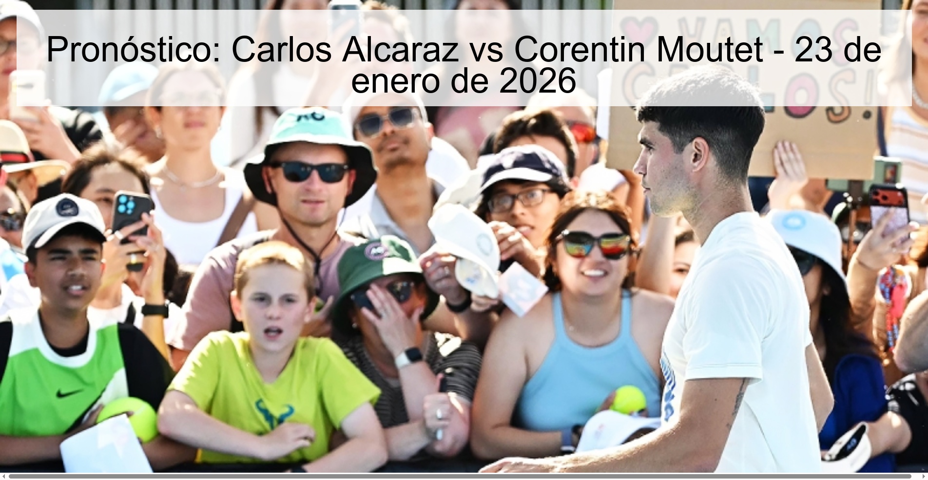 Prediction: Carlos Alcaraz vs Corentin Moutet - January 23, 2026