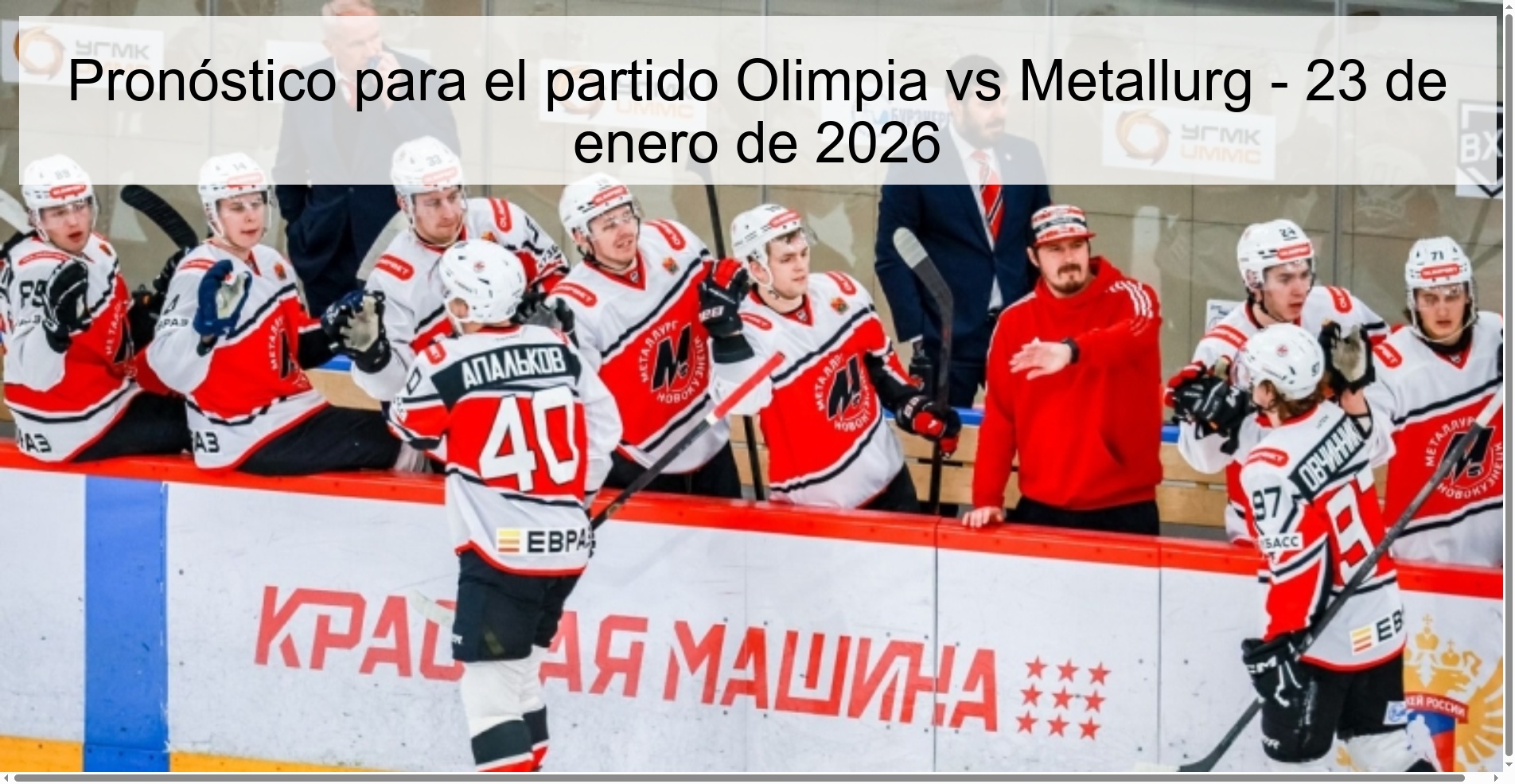 Prediction for the match Olimpia vs Metallurg - January 23, 2026