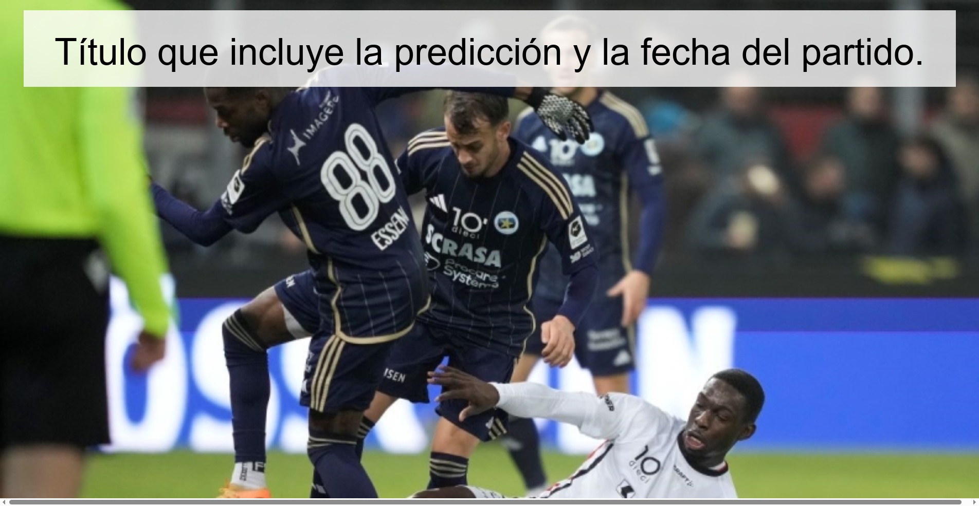 Title that includes the prediction and date of the match.