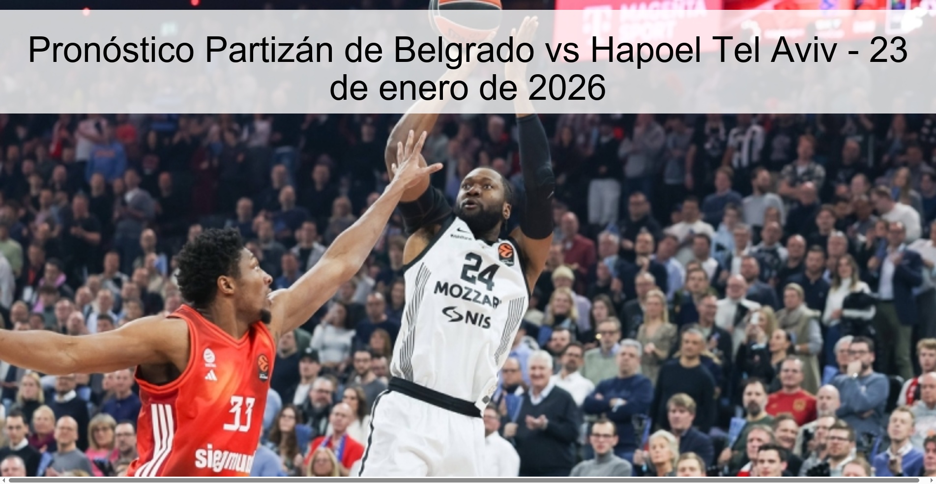 Partizan Belgrade vs Hapoel Tel Aviv Prediction – January 23, 2026