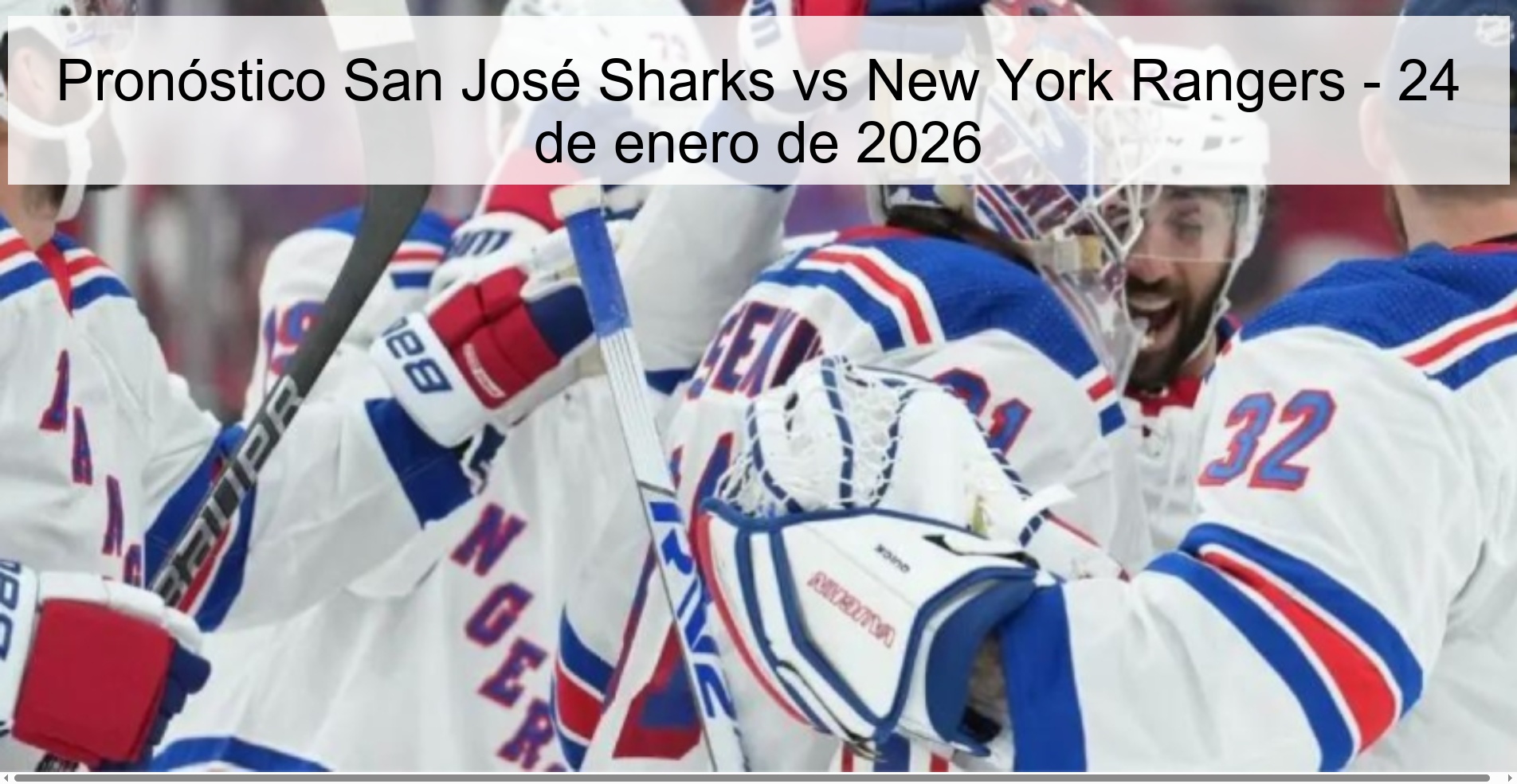 San José Sharks vs New York Rangers Prediction – January 24, 2026