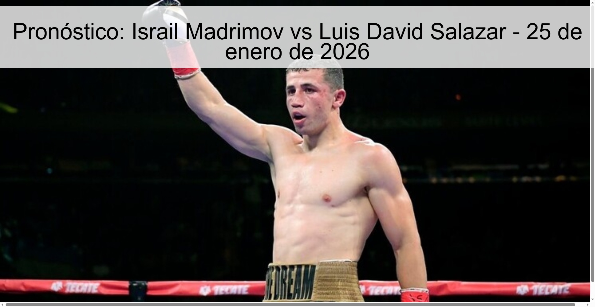 Pronóstico: Israil Madrimov vs Luis David Salazar - 25 de enero de 2026