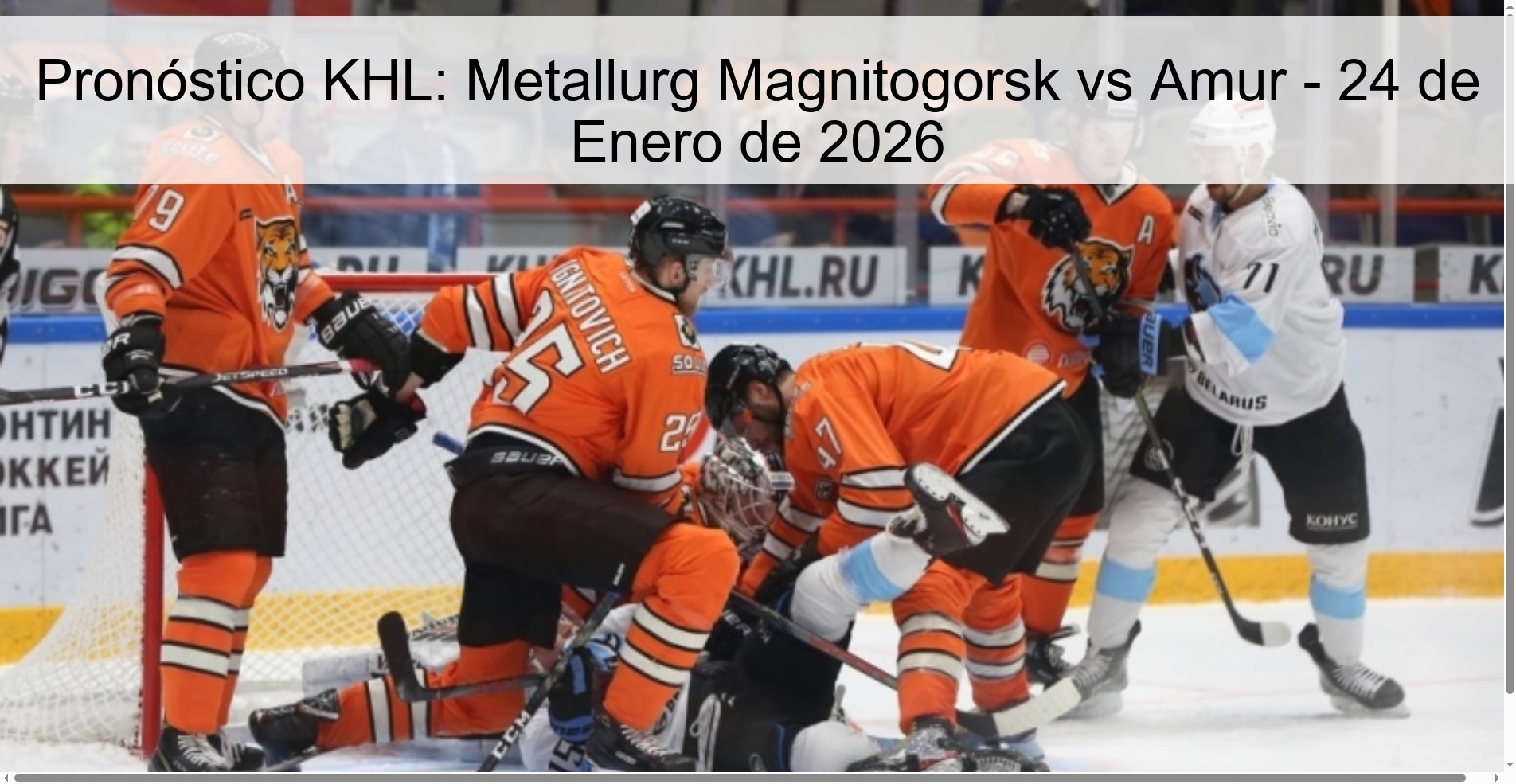 Pronóstico KHL: Metallurg Magnitogorsk vs Amur - 24 de Enero de 2026
