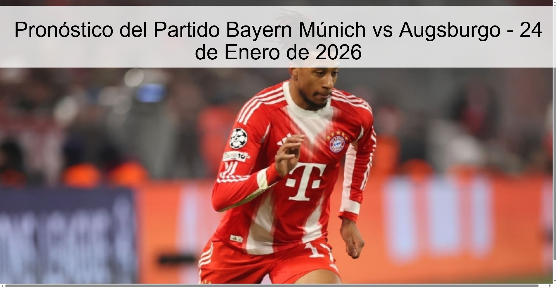 Bayern Munich vs Augsburg Match Prediction - January 24, 2026