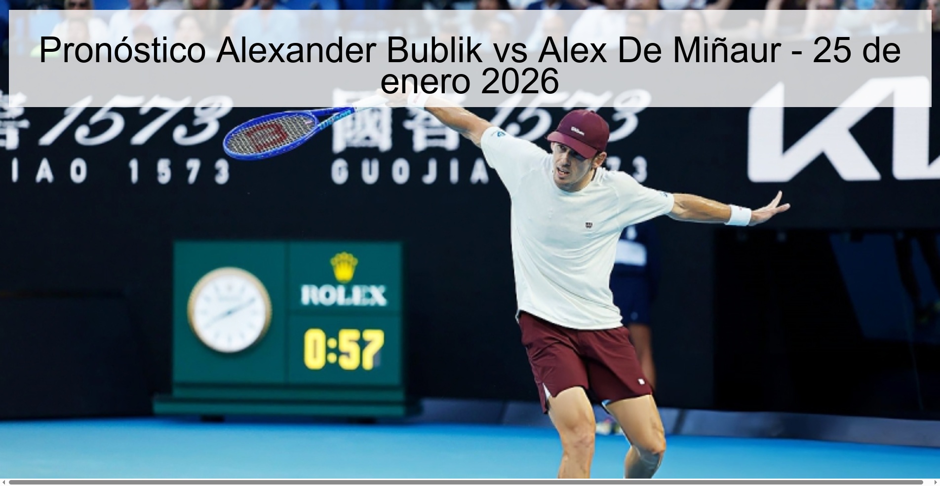 Pronóstico Alexander Bublik vs Alex De Miñaur - 25 de enero 2026