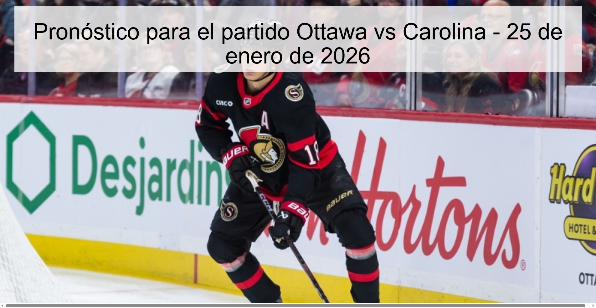 Prediction for the Ottawa vs Carolina match - January 25, 2026