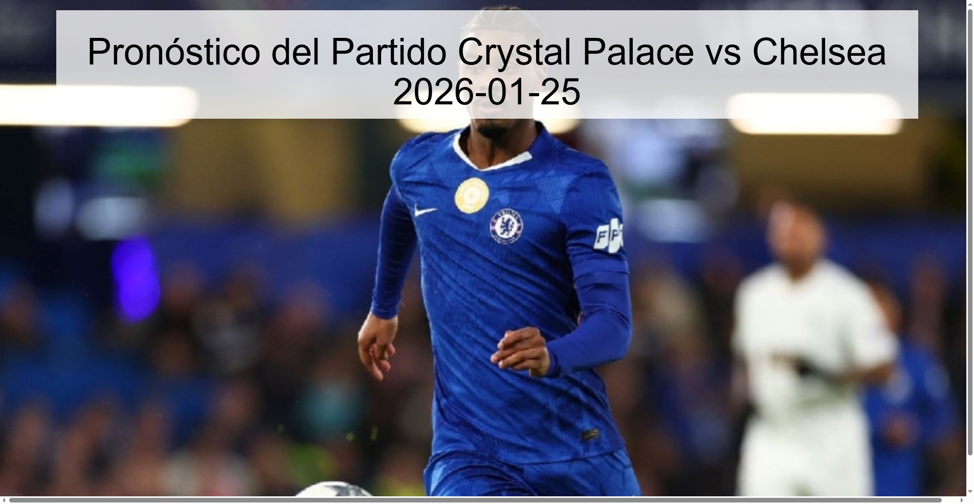 Crystal Palace vs Chelsea Match Prediction 2026-01-25